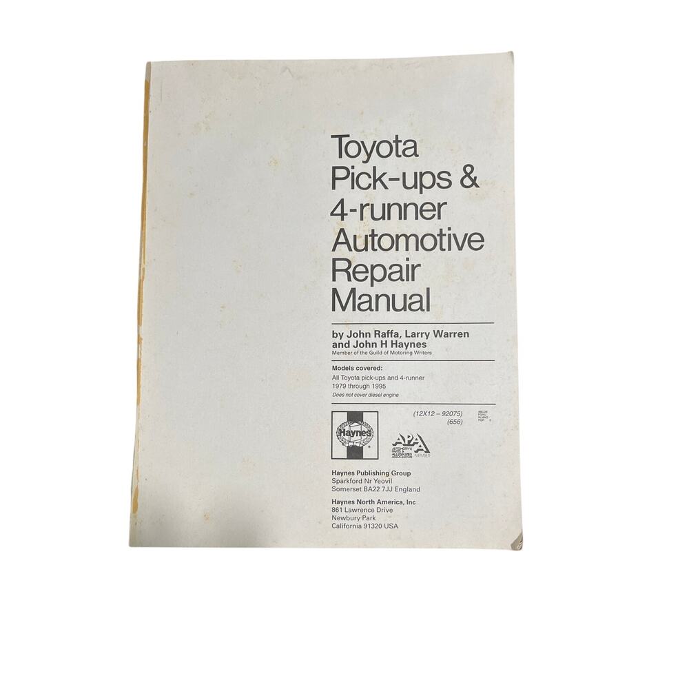 Haynes Toyota Pick-Ups & 4-Runner 1979-1995 #92075 Pre Owned - Picture 6 of 6